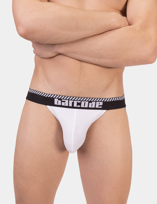 Barcode Jockstrap Kavan - White-Black